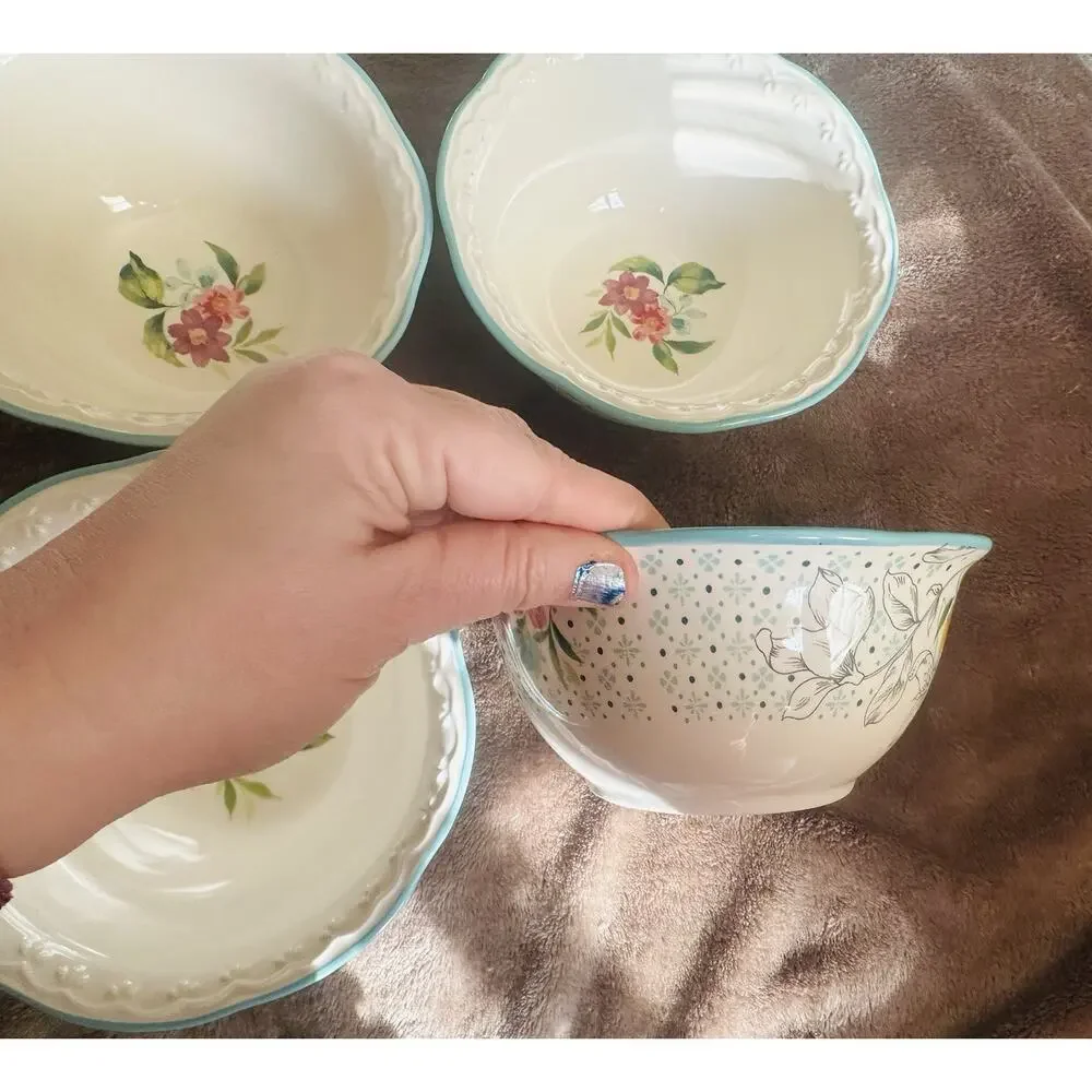The Pioneer Woman 4 Piece Dip Bowl Set Ceramic Dish Plate